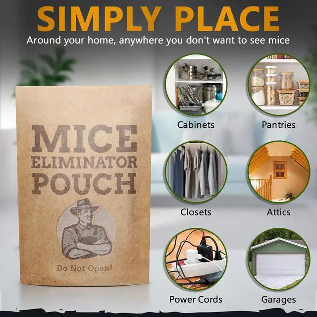 Alt view image 6 of 7 - 10 Pack All-Natural Mice Repellent Pouches Harmless Peppermint Essential Oil Mouse Deterrent - Keep Mice Out of Your Home and Your Family Safe