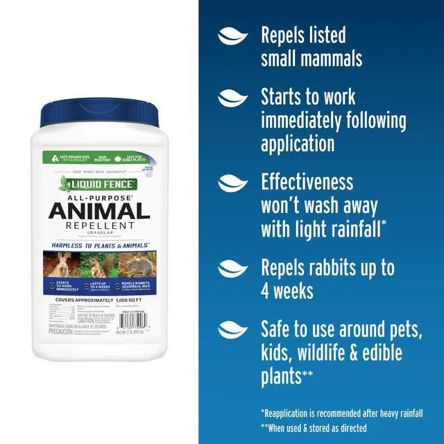 Alt view image 2 of 7 - All-Purpose Animal Repellent Granular 2 Pounds, Repels Rabbits, Squirrels, Mice And Other Small Mammals