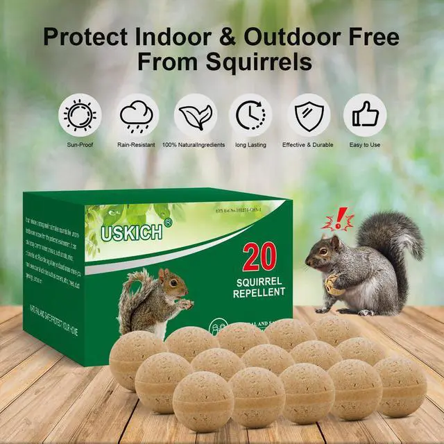 Alt view image 4 of 7 - 20Pack Squirrel Repellent Outdoor, Chipmunk Repellent Outdoor,Rodent Repellent,Squirrel Repellent for Attic and Cars Engines, Ultra Powerful Squirrel Deterrent Keep Squirrels Out of Garden
