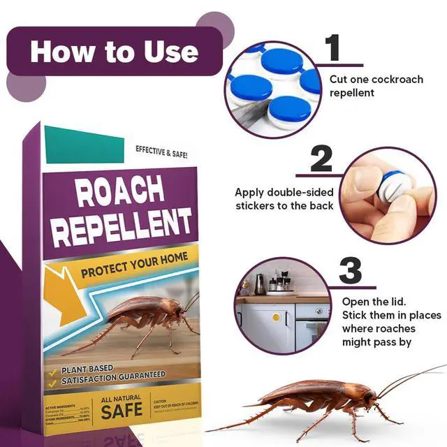 Alt view image 4 of 6 - Roach Repellent, Cockroach Repellent Indoor, Pet Safe Roach Repellent, Natural Cockroach Repellents, Keep Roaches Out of Kitchen, 8P