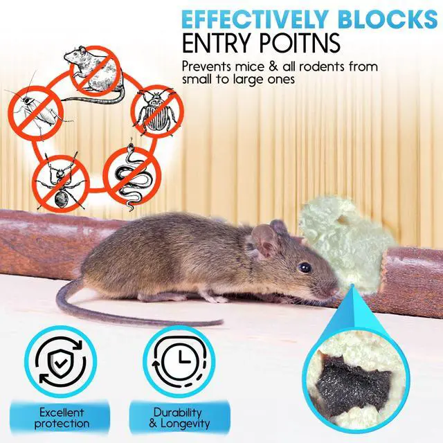 Alt view image 4 of 7 - Rodent Barrier Kit 2PCS Steel Wool+2PCS Spray Foam Hole Filler Mice Control