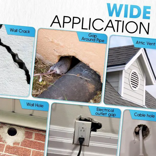 Alt view image 6 of 7 - Rodent Barrier Kit 2PCS Steel Wool+2PCS Spray Foam Hole Filler Mice Control