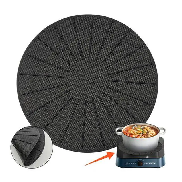 Alt view image 6 of 7 - Induction Cooktop Mat, Silicone Fiberglass Scratch Protector, 11 Inch Silicone Induction Cooktop Protect Mat, Non Slip Pads for MagneticStove (M)