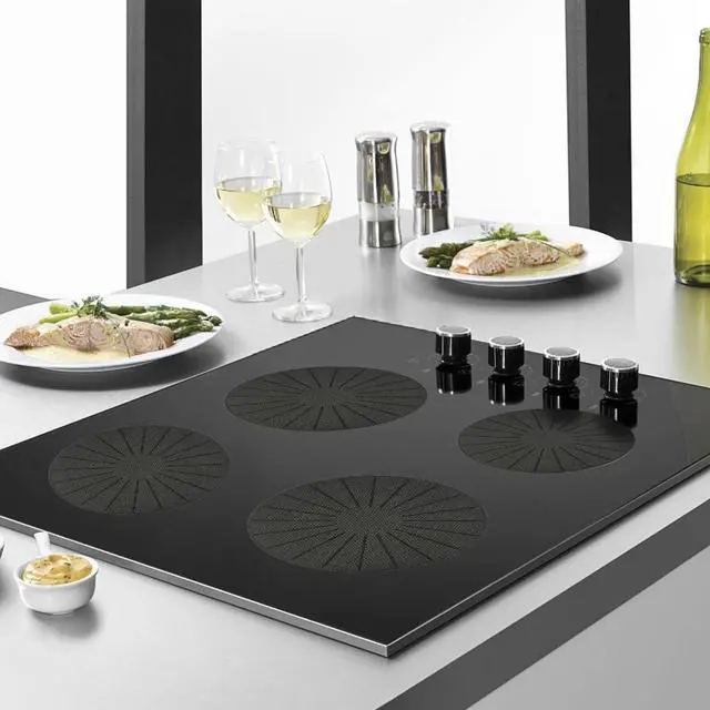 Alt view image 5 of 7 - Induction Cooktop Mat, Silicone Fiberglass Scratch Protector, 11 Inch Silicone Induction Cooktop Protect Mat, Non Slip Pads for MagneticStove (M)