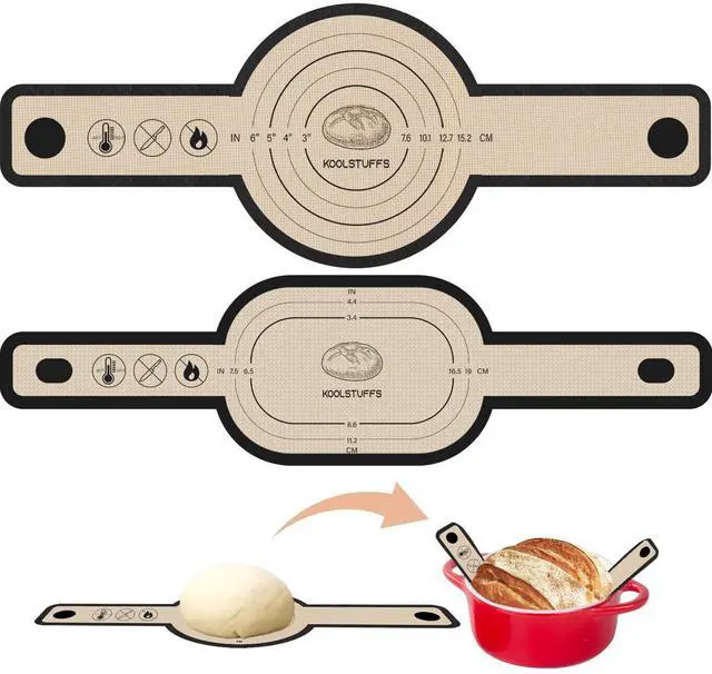 Main image of Sourdough Silicone Bread Sling for Dutch Oven, 2 Pack