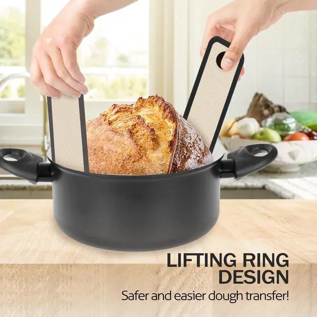 Alt view image 6 of 6 - Sourdough Silicone Bread Sling for Dutch Oven, 2 Pack