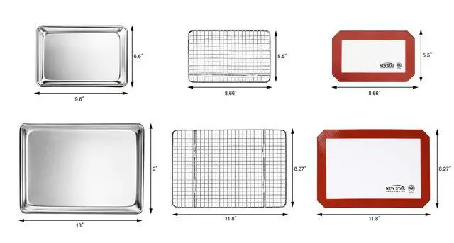 Alt view image 3 of 7 - Commercial-Grade Bun Pan/Baking Sheet, Baking Mat, Cooling Rack Combo, 1/8 and 1/4 Sizes Each