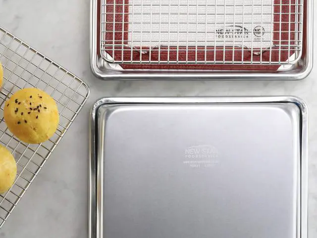 Alt view image 5 of 7 - Commercial-Grade Bun Pan/Baking Sheet, Baking Mat, Cooling Rack Combo, 1/8 and 1/4 Sizes Each