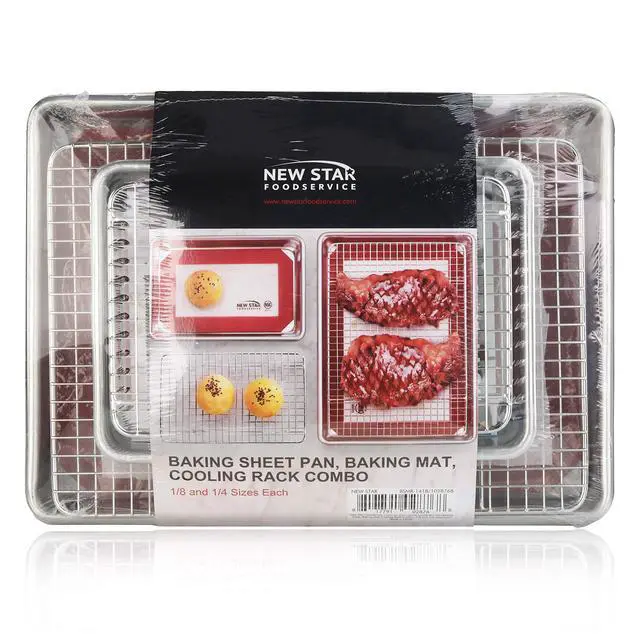 Alt view image 4 of 7 - Commercial-Grade Bun Pan/Baking Sheet, Baking Mat, Cooling Rack Combo, 1/8 and 1/4 Sizes Each