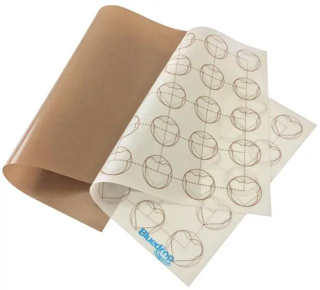 Main image of Baking Sheets Silicone Macarons Baking Mat and PTFE Oven Liner 1 Pcs Each Non Stick Baking Mats for Dehydrator Sheets Total Pack of 2