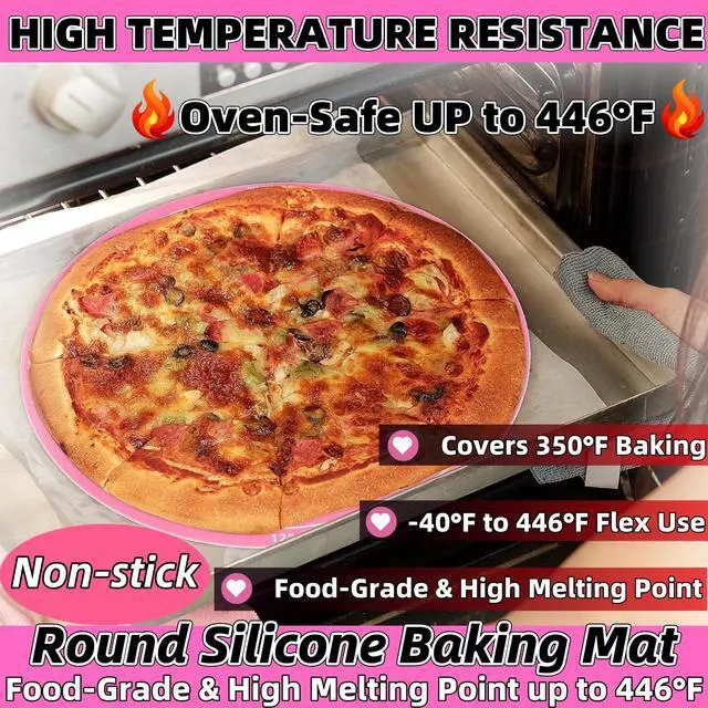 Alt view image 3 of 6 - Silicone Baking Mat Cake Mat Silicone Cake Mat Silicone Baking Mat with Measurements for CakeTurntable Stand Non-Stick Heat Resistant Pastry Baking Sheet -Pink
