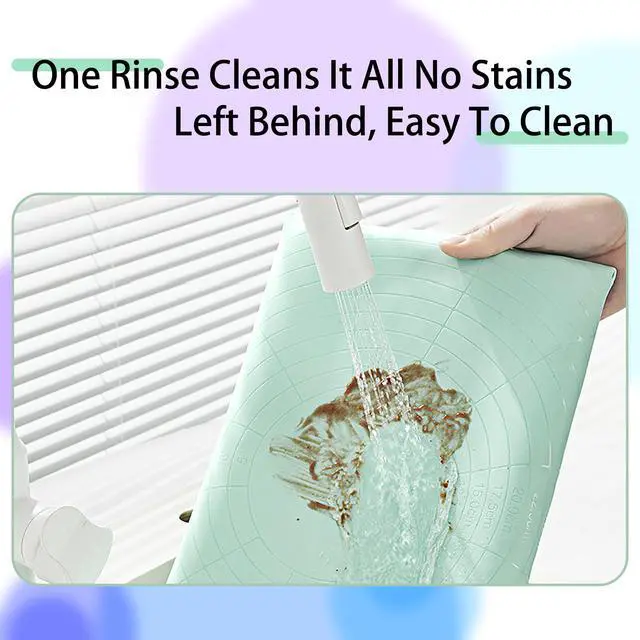 Alt view image 5 of 6 - Silicone Pastry Mat 32" x 24", Extra Thick Non-stick Dough Rolling Mat