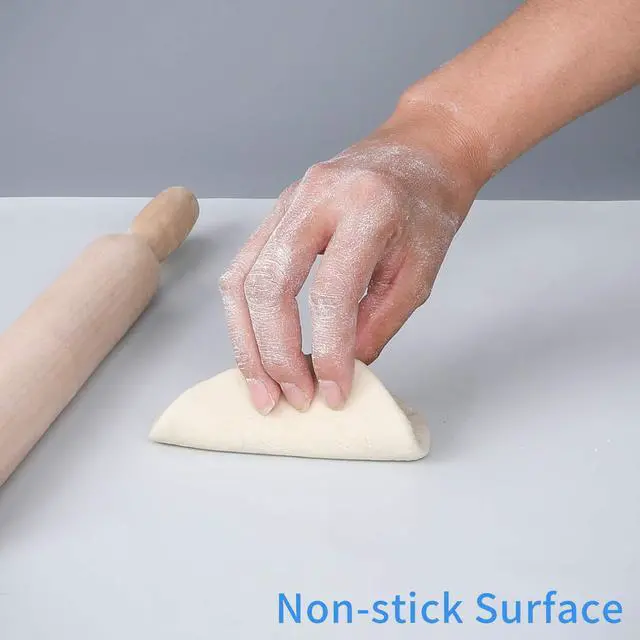 Alt view image 3 of 7 - 24 X 20inch X-Large Reusable Silicone Table Mat Child Kids Dinner Placemat Desk Countertop Waterproof Protector Heat Insulation Kitchen Pastry Rolling Dough Pad Tool (Grey)