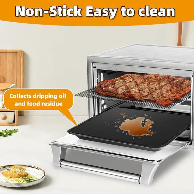 Alt view image 3 of 7 - Reusable Air Fryer Liners for Breville Smart Oven Air Fryer Pro BOV900BSS, Ninja Foodi, Non-Stick, 3x Liners + 3x Mesh