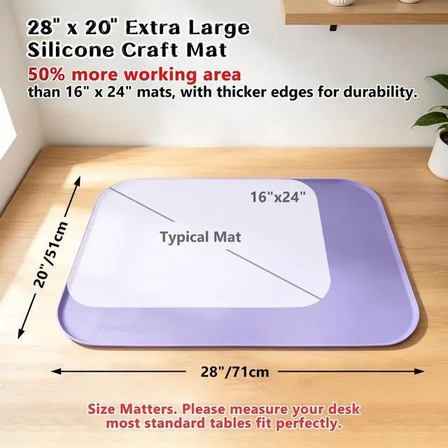 Alt view image 2 of 7 - Silicone Mat with Edge for Bead Board: 28" x 20" Craft Mat with Raised Side