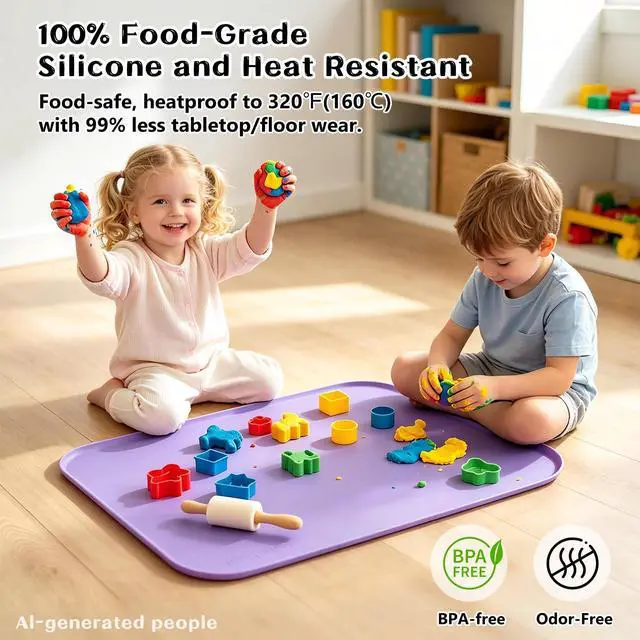 Alt view image 5 of 7 - Silicone Mat with Edge for Bead Board: 28" x 20" Craft Mat with Raised Side