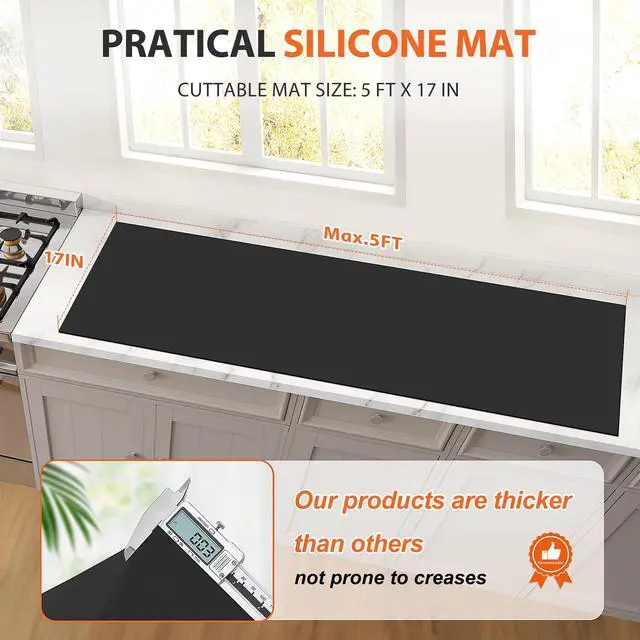 Alt view image 2 of 6 - Silicone Mat Roll, Heat Resistant Kitchen Countertop Protector