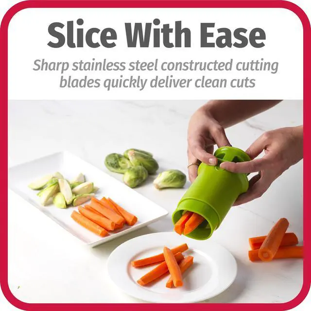 Alt view image 5 of 7 - Everyday Fruit & Veggie Divider - Quarters Smaller Fruits and Vegetables, Ideal for Meal-Prep and Sheet Pan Meals, Safe and Mess-Free Slicing