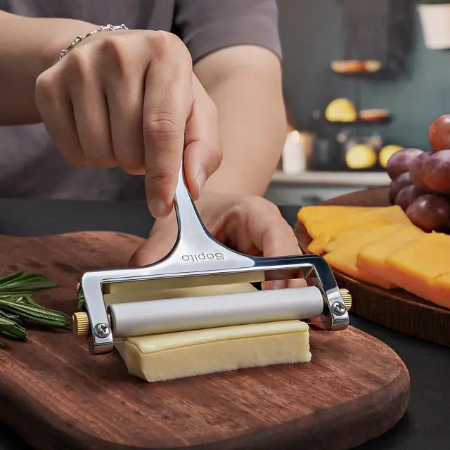 Alt view image 2 of 6 - Cheese Slicer with 3 Extra Stainless Steel Wires, Silver