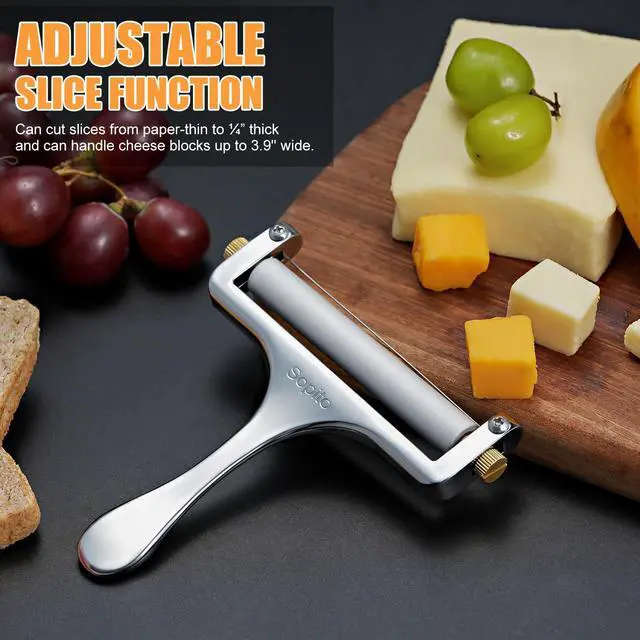 Alt view image 6 of 6 - Cheese Slicer with 3 Extra Stainless Steel Wires, Silver