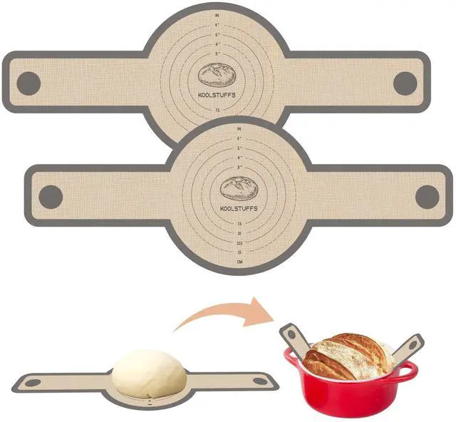 Main image of Sourdough Silicone Bread Sling for Dutch Oven, 2 Pack