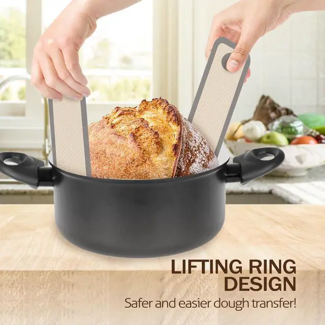 Alt view image 7 of 7 - Sourdough Silicone Bread Sling for Dutch Oven, 2 Pack