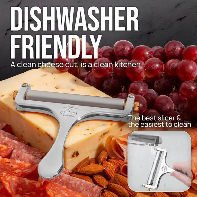 Alt view image 4 of 7 - Stainless Steel Wire Cheese Slicer - Adjustable Hand Held Cheese Cutter with 2 Extra Wires - Premium Cheese Knife for Mozzarella, Cheddar, Gruyere - Cheese Cutter with Wire (Silver)