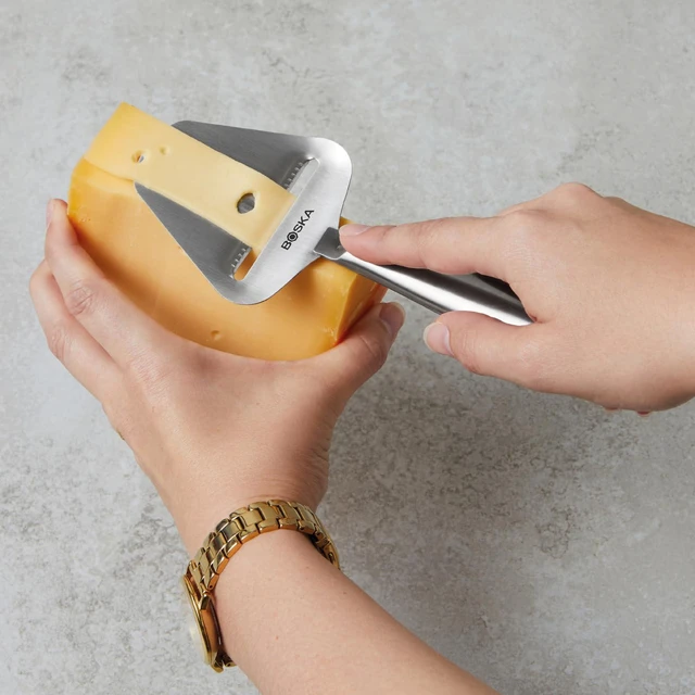 Alt view image 6 of 6 - Stainless Steel Cheese Slicer - Copenhagen For All Types of Cheese - Multi-Functional Cheese Slicer - Handheld Slicer - Silver Non-Stick - Dishwasher Safe - For Kitchen Cooking