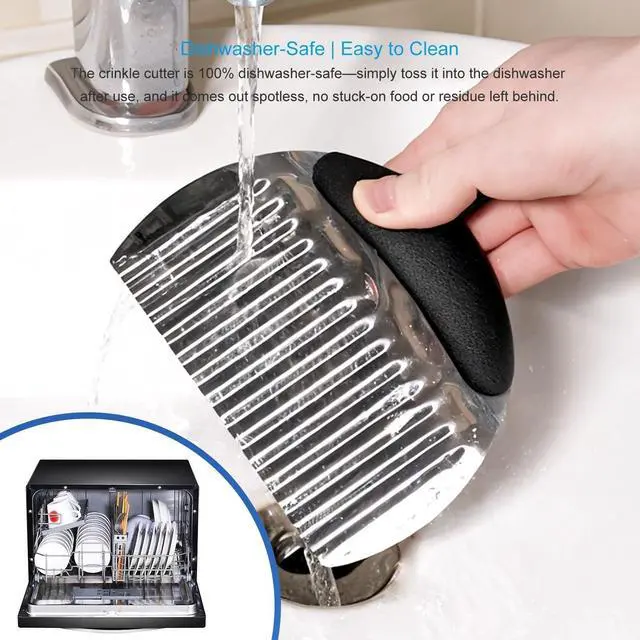 Alt view image 6 of 6 - Large Crinkle Cutters, Heavy Duty Stainless Steel Crinkle Cutter with Ergonomic Non-Slip Handle, Professional Wavy Cutter for Veggies, Potatoes, Carrots, Cucumbers