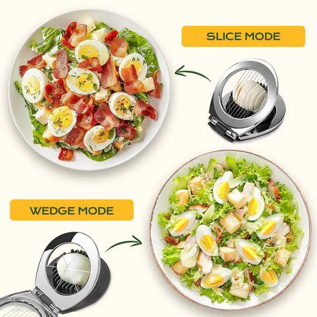 Alt view image 4 of 7 - Egg Slicer for Hard Boiled Eggs, Egg Cutter with 3 Slicing Styles