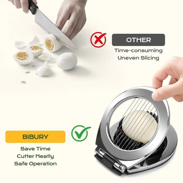 Alt view image 5 of 7 - Egg Slicer for Hard Boiled Eggs, Egg Cutter with 3 Slicing Styles
