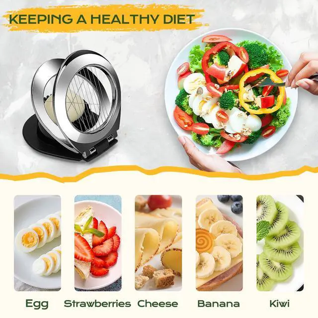 Alt view image 6 of 7 - Egg Slicer for Hard Boiled Eggs, Egg Cutter with 3 Slicing Styles