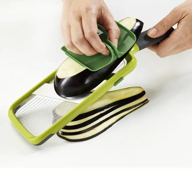 Alt view image 7 of 7 - Multi-Grip Hand-held Kitchen Mandoline, Fruit and Vegetable Slicer with Food Grip and Adjustable Blades, Dishwasher Safe