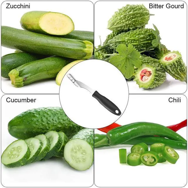 Alt view image 5 of 6 - Jalapeno Corer Tool with Serrated Slice and Rubber Handle Easily Seed Remover or Slice off Vegetables tops for Efficient Cooking and Grilling
