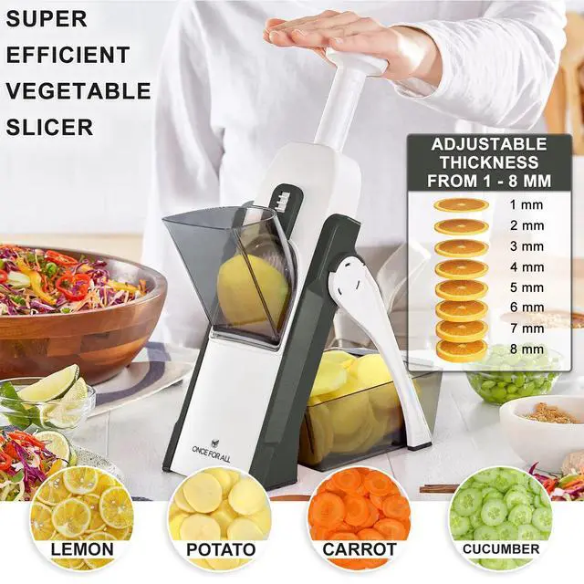 Alt view image 2 of 7 - Safe Mandoline Slicer, Vegetable Slicer Potato Slicer, Gray