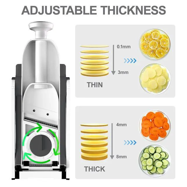 Alt view image 3 of 7 - Safe Mandoline Slicer, Vegetable Slicer Potato Slicer, Gray