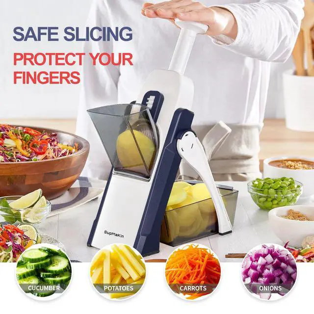 Alt view image 2 of 6 - Safe Mandoline Slicer for Kitchen,Adjustable Potato Slicer 1-8 mm