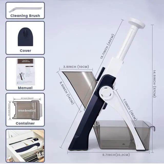 Alt view image 6 of 6 - Safe Mandoline Slicer for Kitchen,Adjustable Potato Slicer 1-8 mm