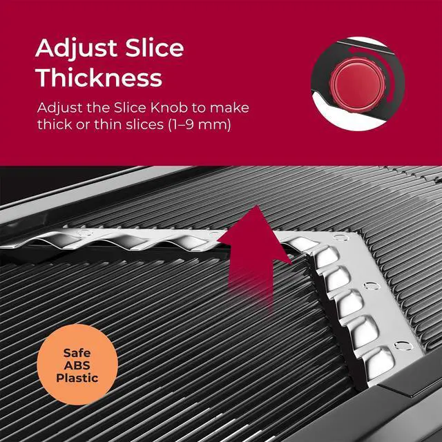 Alt view image 4 of 7 - Mandoline Slicer for Kitchen, Adjustable Vegetable Chopper, Fruit, Cheese Grater, Potato Chips Slicer - Black