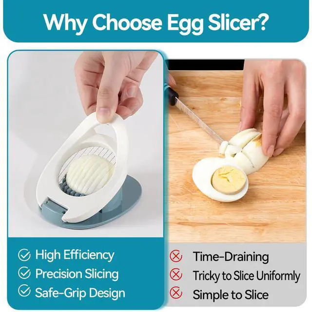 Alt view image 5 of 7 - Egg Slicer for Hard Boiled Eggs, Stainless Steel Wire Cutter