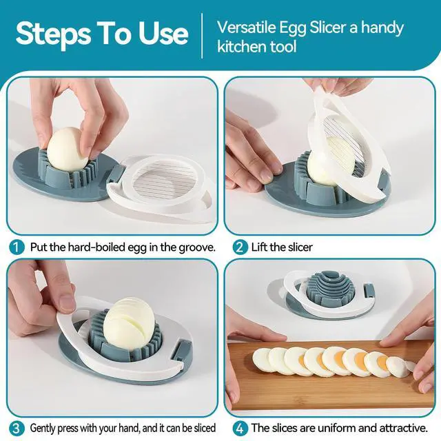 Alt view image 6 of 7 - Egg Slicer for Hard Boiled Eggs, Stainless Steel Wire Cutter