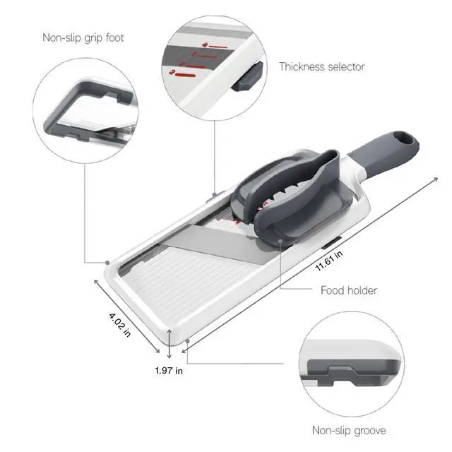 Alt view image 2 of 7 - Adjustable Handheld Mandoline Slicer for Kitchen, Ready to Use
