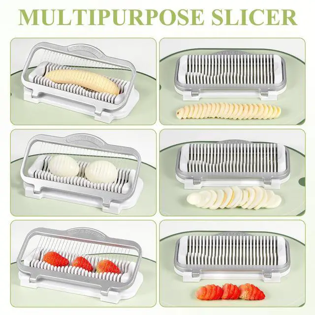 Alt view image 2 of 7 - Larger Egg Slicer for Hard Boiled Eggs Banana Slicer, Aluminium & Stainless Steel Wires Strawberry slicer Multipurpose Heavy Duty Dishwasher Safe Banana Cutter slicer