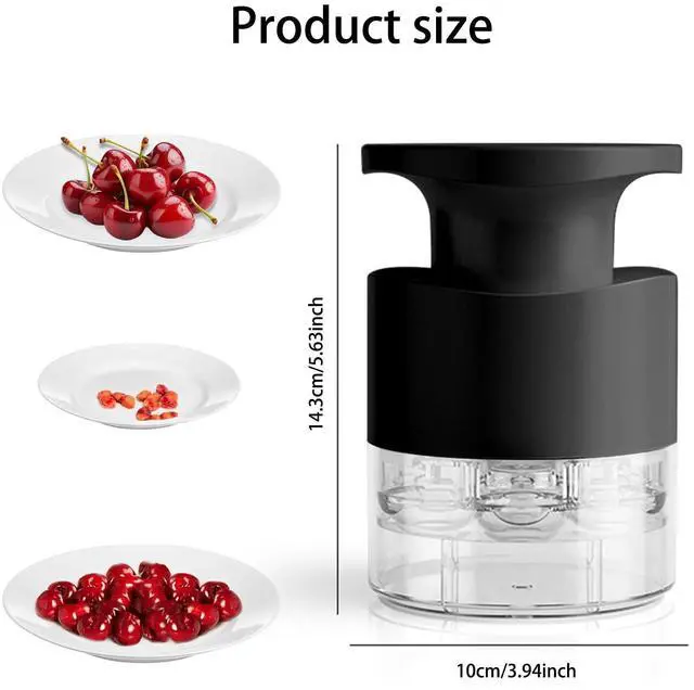 Alt view image 4 of 7 - 7-In-1 Cherry Seed Remover Cherry Pitter Tool Push Type Cherry Corer Multiple, Kitchen Cherry Jam (Black)