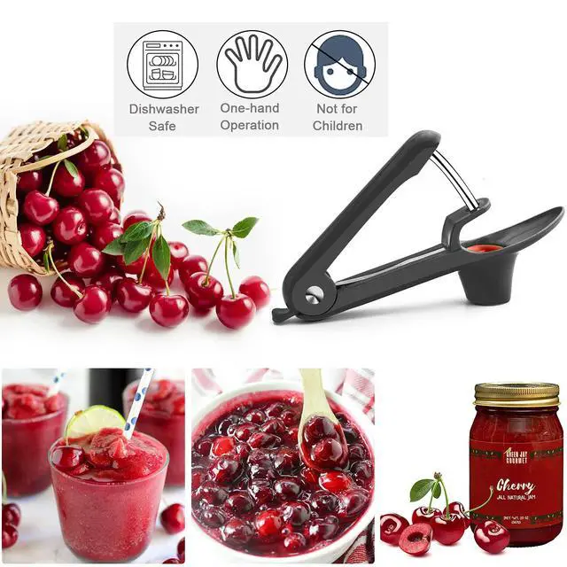 Alt view image 2 of 6 - Cherry Pitter, Olive Pitter Tool, Cherry Pitter Tool Remover, Fruit Pit Core Remover with Space-Saving Lock Design for Make Fresh Cherry Dishes and Cocktail Cherries