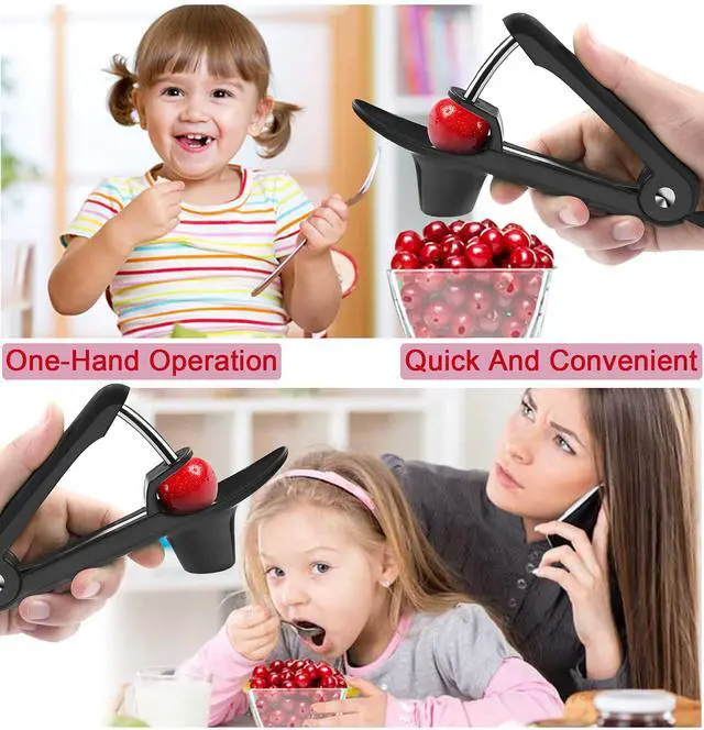 Alt view image 3 of 6 - Cherry Pitter, Olive Pitter Tool, Cherry Pitter Tool Remover, Fruit Pit Core Remover with Space-Saving Lock Design for Make Fresh Cherry Dishes and Cocktail Cherries