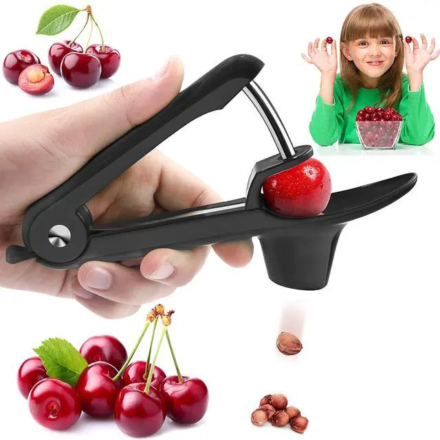 Main image of Cherry Pitter, Olive Pitter Tool, Cherry Pitter Tool Remover, Fruit Pit Core Remover with Space-Saving Lock Design for Make Fresh Cherry Dishes and Cocktail Cherries
