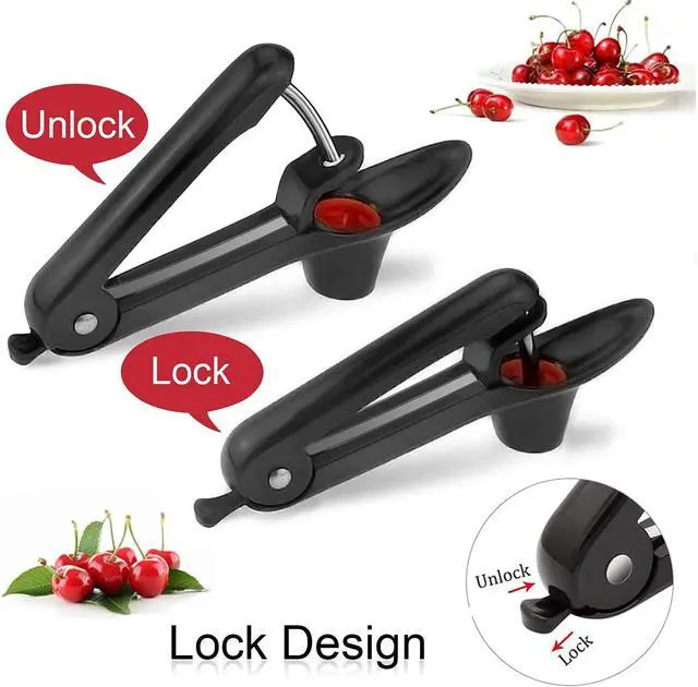 Alt view image 6 of 6 - Cherry Pitter, Olive Pitter Tool, Cherry Pitter Tool Remover, Fruit Pit Core Remover with Space-Saving Lock Design for Make Fresh Cherry Dishes and Cocktail Cherries