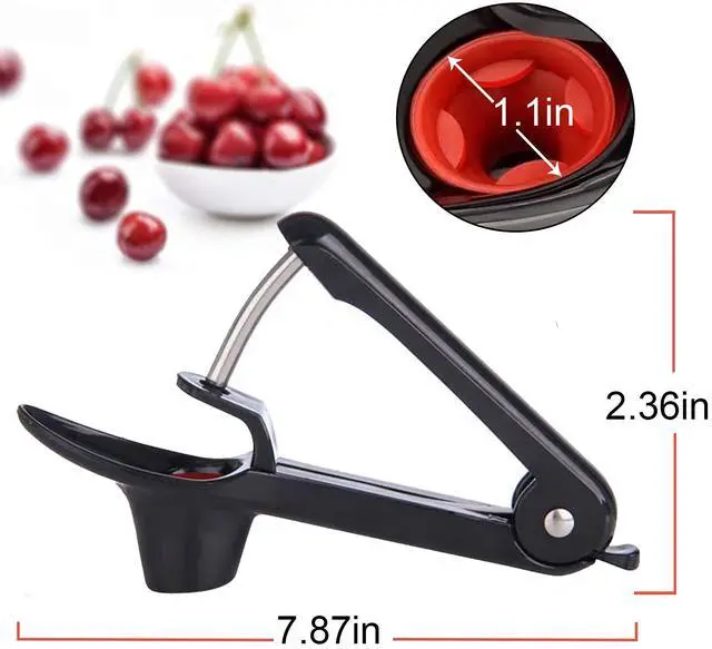 Alt view image 5 of 6 - Cherry Pitter, Olive Pitter Tool, Cherry Pitter Tool Remover, Fruit Pit Core Remover with Space-Saving Lock Design for Make Fresh Cherry Dishes and Cocktail Cherries