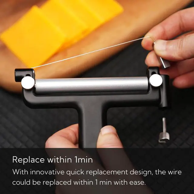 Alt view image 4 of 7 - Adjustable Wire Cheese Slicer Cutter, 50% Stronger Wires with 2nd Gen Wire Fixing Mechanism, Adjustable Hand-Held Wire Cheese Cutter, Quick Replacement, Dishwasher Safe, with 3 Extra Wires